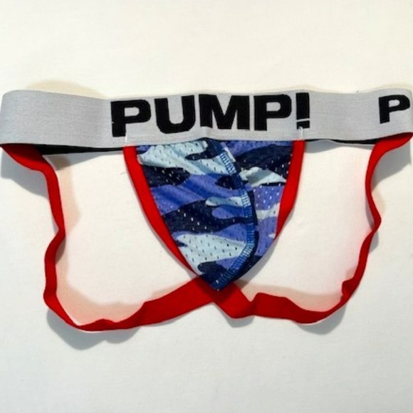 PUMP!  Camo Mesh Jockstrap - Blue Camo/Red/White/Black (186BCJK) - Picture 7 of 13
